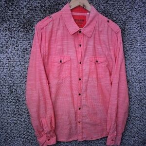 Guess Pink Button-Front Utility Shirt